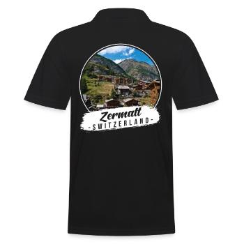 Zermatt Switzerland Souvenir - Men's Polo Shirt - black - Back - Kai (181cm)