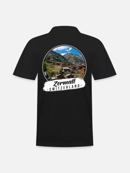 Zermatt Schweiz Souvenir - Männer Poloshirt - Schwarz