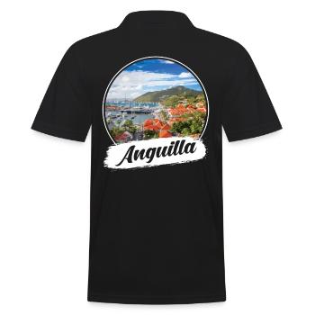 Anguilla Souvenir - Männer Poloshirt - Schwarz - Hinten - Kai (181cm)
