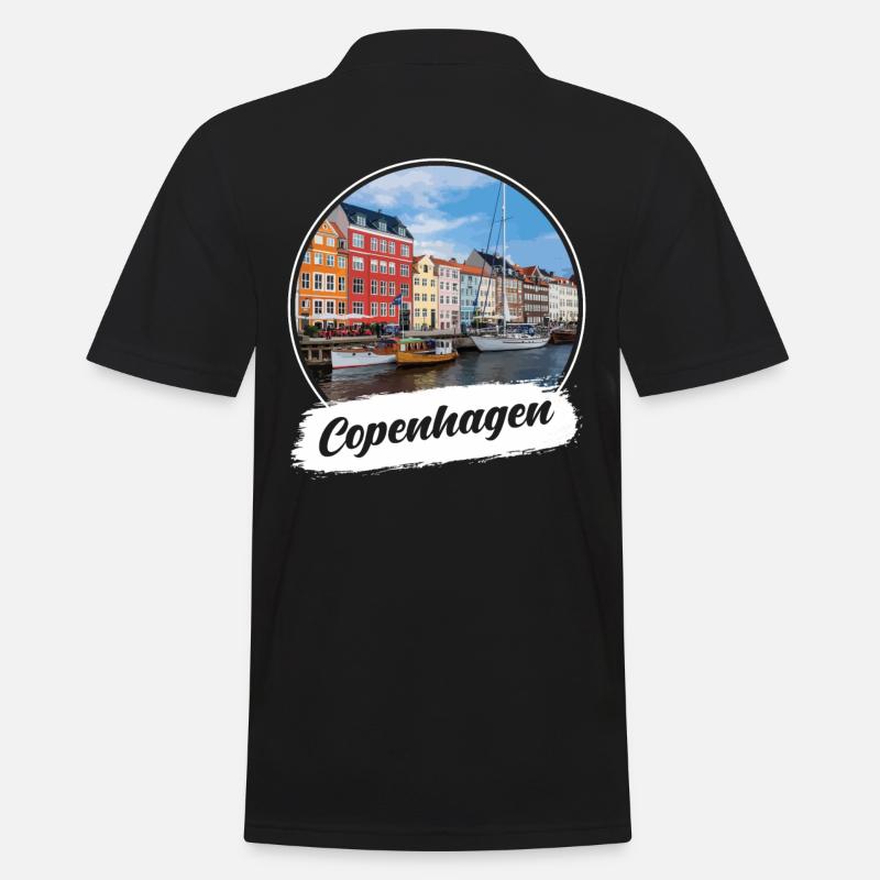 Kopenhagen Souvenir - Männer Poloshirt - Schwarz
