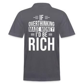 Overthinker Overthinking - Männer Poloshirt - Anthrazit - Hinten - Nico (186cm)