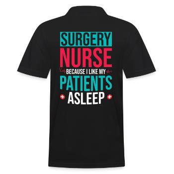 Krankenschwester Chirurgie OP Schwester - Männer Poloshirt - Schwarz - Hinten - Kai (181cm)