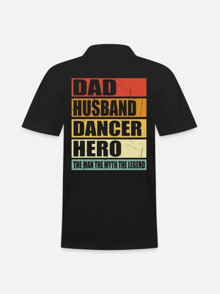 Father Husband Dancer Hero - Men's Polo Shirt - black