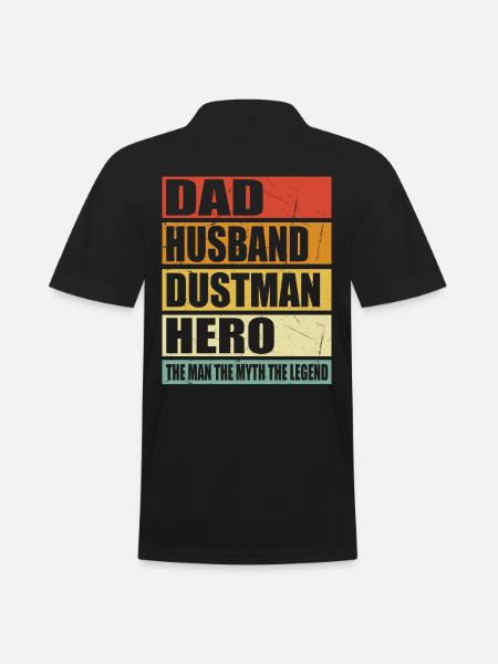 Father Husband Müllmann Held - Men's Polo Shirt - black