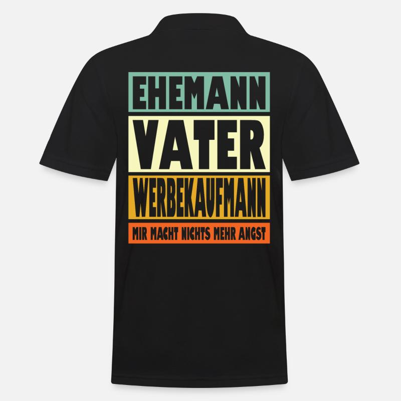 Werbekaufmann Vater Ehemann Held - Männer Poloshirt - Schwarz