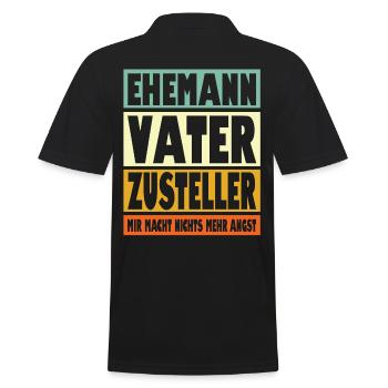 Zusteller Vater Ehemann Held - Männer Poloshirt - Schwarz - Hinten - Kai (181cm)