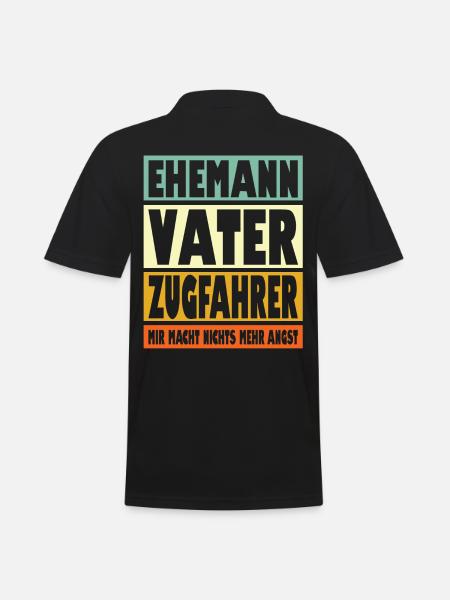 Zugfahrer Vater Ehemann Held - Männer Poloshirt - Schwarz