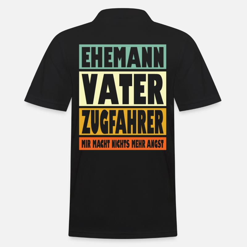 Zugfahrer Vater Ehemann Held - Männer Poloshirt - Schwarz