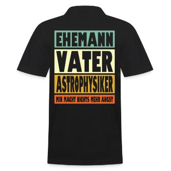 Astrophysiker Vater Ehemann Held - Männer Poloshirt - Schwarz - Hinten - Kai (181cm)