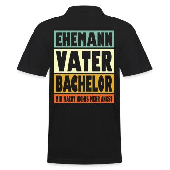 Bachelor Vater Ehemann Held - Männer Poloshirt - Schwarz - Hinten - Kai (181cm)