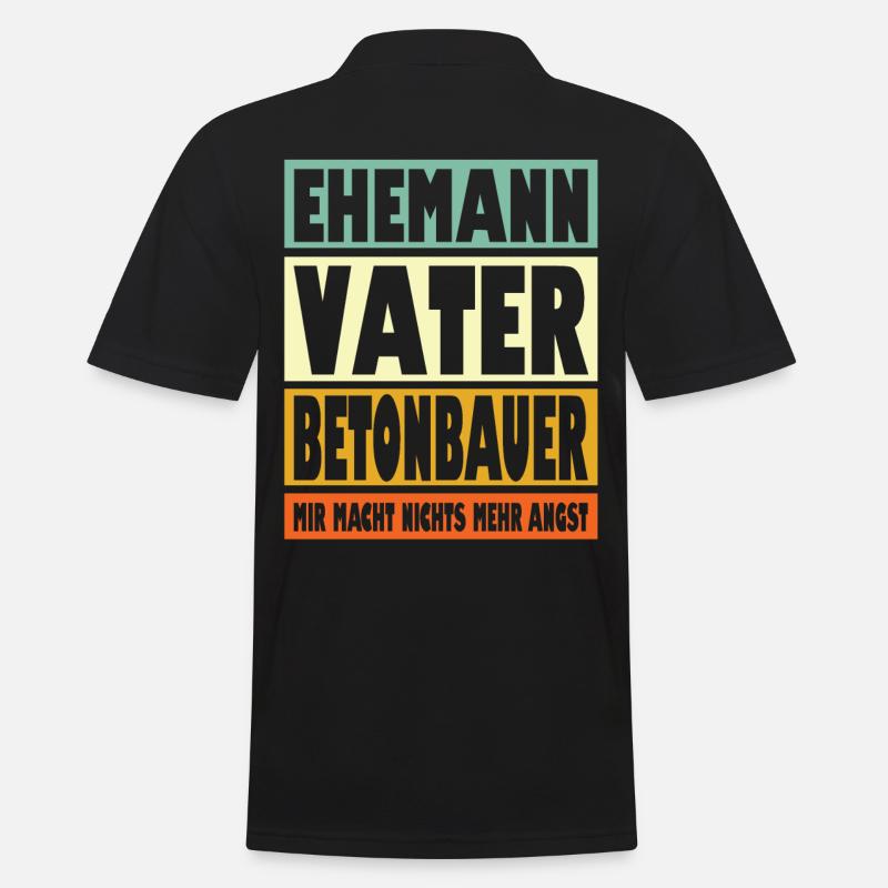 Betonbauer Vater Ehemann Held - Männer Poloshirt - Schwarz