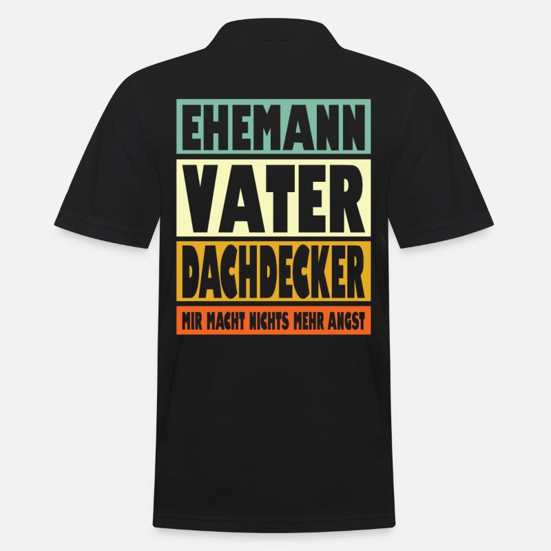 Dachdecker Vater Ehemann Held - Männer Poloshirt - Schwarz