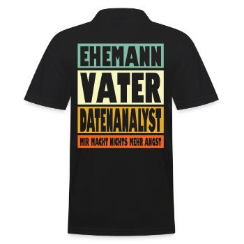 Datenanalyst Vater Ehemann Held - Männer Poloshirt - Schwarz - Hinten - Kai (181cm)
