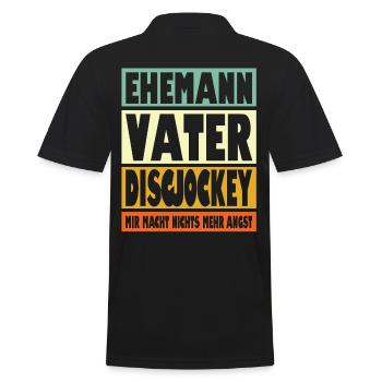 Discjockey Vater Ehemann Held - Männer Poloshirt - Schwarz - Hinten - Kai (181cm)