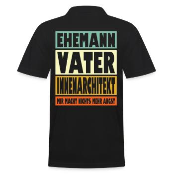 Innenarchitekt Vater Ehemann Held - Männer Poloshirt - Schwarz - Hinten - Kai (181cm)