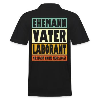 Laborant Vater Ehemann Held - Männer Poloshirt - Schwarz - Hinten - Kai (181cm)