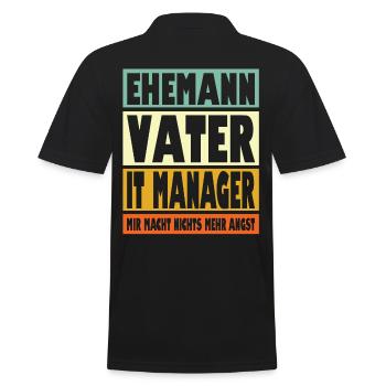 It Manager Vater Ehemann Held - Männer Poloshirt - Schwarz - Hinten - Kai (181cm)