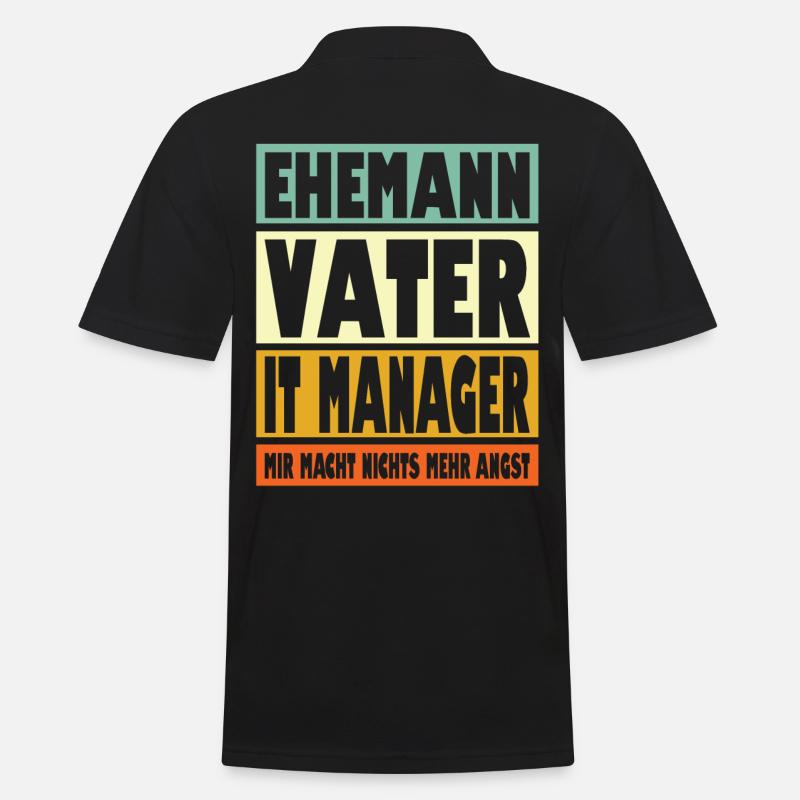 It Manager Vater Ehemann Held - Männer Poloshirt - Schwarz