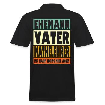 Mathelehrer Vater Ehemann Held - Männer Poloshirt - Schwarz - Hinten - Kai (181cm)
