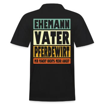 Pferdewirt Vater Ehemann Held - Männer Poloshirt - Schwarz - Hinten - Kai (181cm)