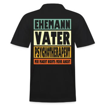 Psychotherapeut Vater Ehemann Held - Männer Poloshirt - Schwarz - Hinten - Kai (181cm)