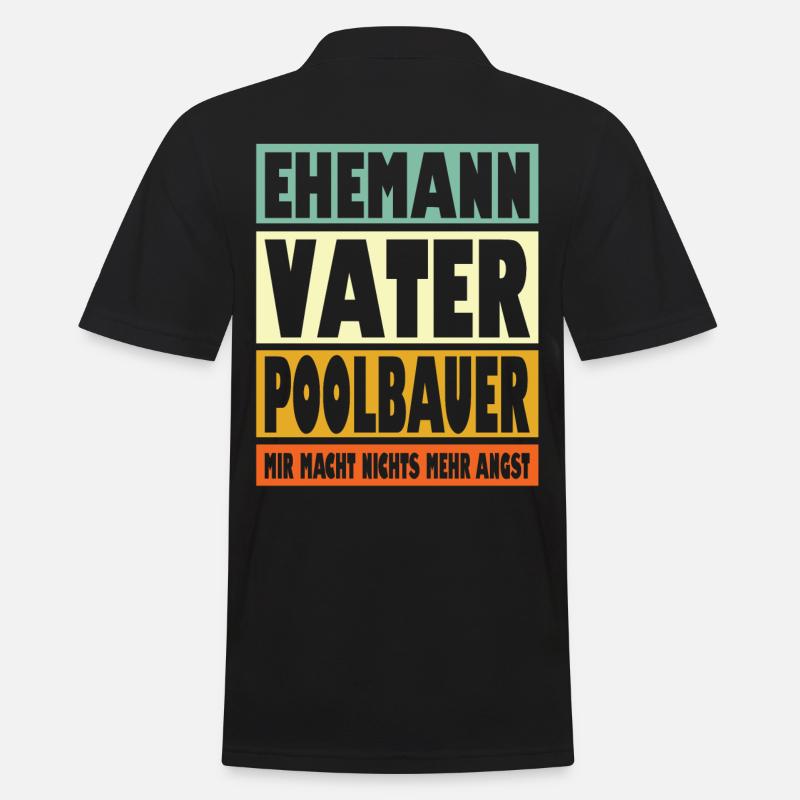 Poolbauer Vater Ehemann Held - Männer Poloshirt - Schwarz
