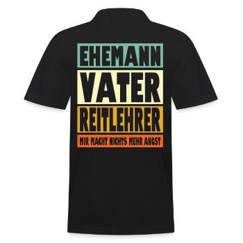 Reitlehrer Vater Ehemann Held - Männer Poloshirt - Schwarz - Hinten - Kai (181cm)