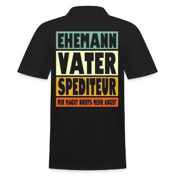 Spediteur Vater Ehemann Held - Männer Poloshirt - Schwarz - Hinten - Kai (181cm)