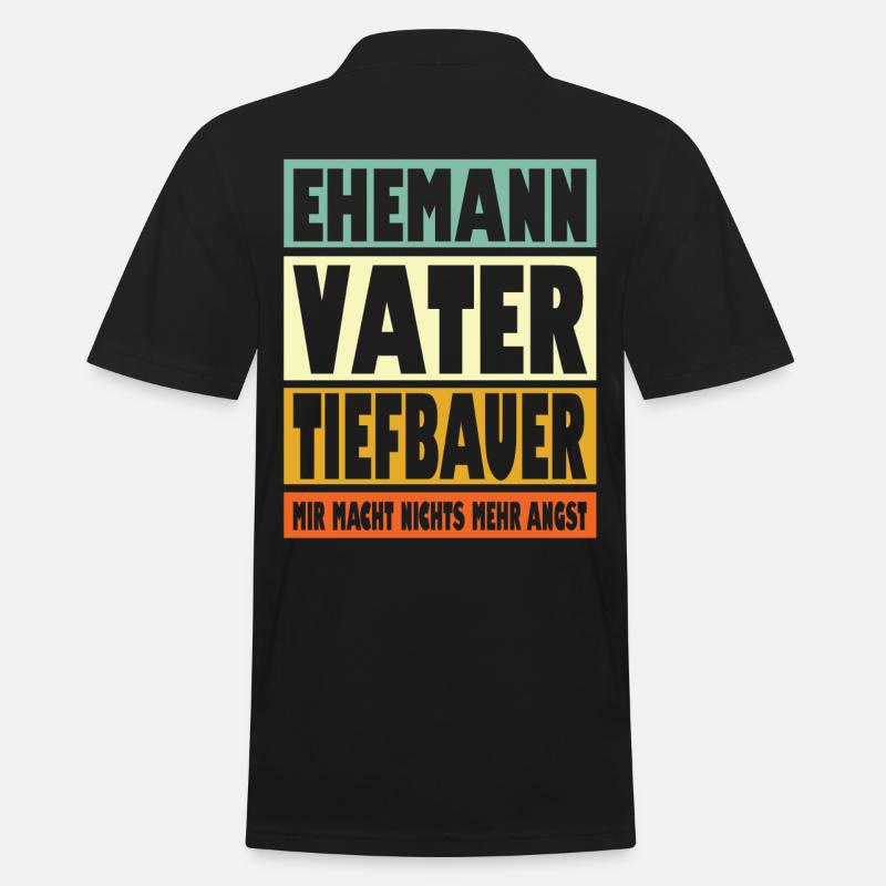 Tiefbauer Vater Ehemann Held - Männer Poloshirt - Schwarz