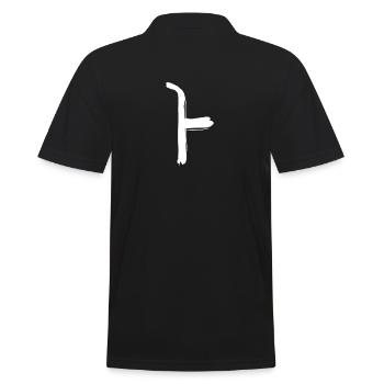 Korean letter A - Men's Polo Shirt - black - Back - Kai (181cm)