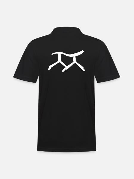 Korean letter Jj - Men's Polo Shirt - black