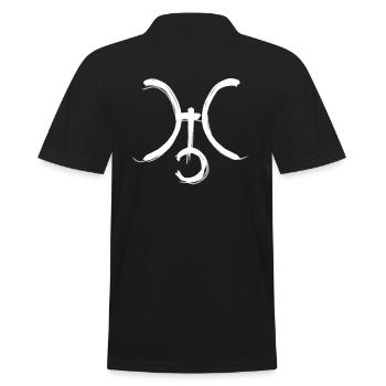 Uranus Astrologie Symbol - Männer Poloshirt - Schwarz - Hinten - Kai (181cm)