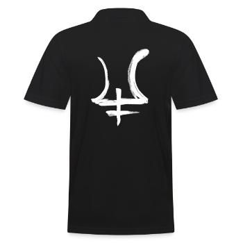 Neptun Astrologie Symbol - Männer Poloshirt - Schwarz - Hinten - Kai (181cm)