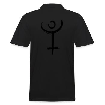 Pluto Astrology Symbol - Men's Polo Shirt - black - Back - Kai (181cm)