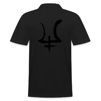 Neptun Astrologie Symbol - Männer Poloshirt - Schwarz - Hinten - Kai (181cm)