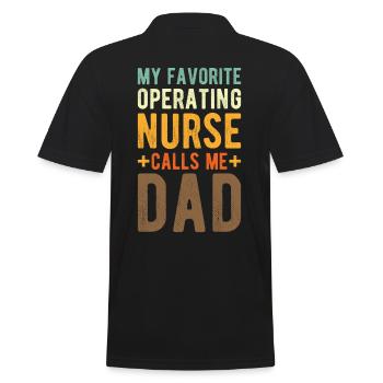 OP-Schwester - Männer Poloshirt - Schwarz - Hinten - Kai (181cm)