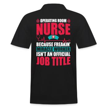 Surgical Nurse Surgical Nurse - Men's Polo Shirt - black - Back - Kai (181cm)
