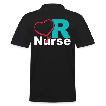 Surgical Nurse - Men's Polo Shirt - black - Back - Kai (181cm)
