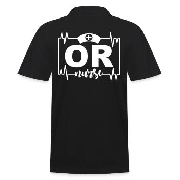 Surgical Nurse - Men's Polo Shirt - black - Back - Kai (181cm)
