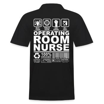 Surgical Nurse - Men's Polo Shirt - black - Back - Kai (181cm)