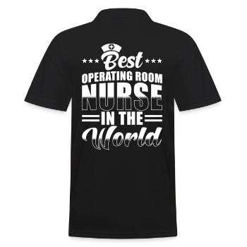 Surgical Nurse - Men's Polo Shirt - black - Back - Kai (181cm)