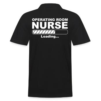 OP Krankenschwester lädt - Männer Poloshirt - Schwarz - Hinten - Kai (181cm)