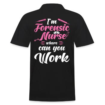 Forensische Krankenschwester - Männer Poloshirt - Schwarz - Hinten - Kai (181cm)