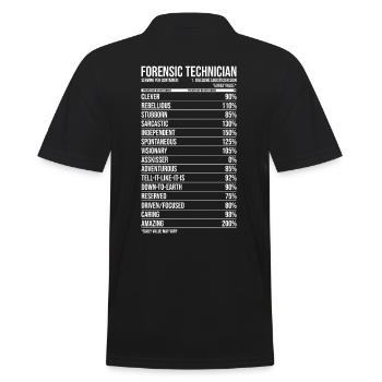 Technicien médico-légal - Polo Homme - noir - Dos - Kai (181cm)