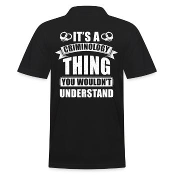 Criminologist Criminology Nutritional information - Men's Polo Shirt - black - Back - Kai (181cm)
