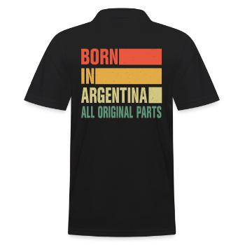 Geboren In Argentinien - Männer Poloshirt - Schwarz - Hinten - Kai (181cm)