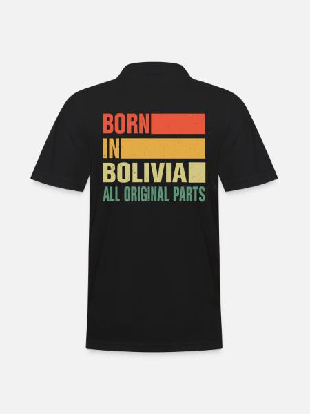 Born in Bolivia - Men's Polo Shirt - black