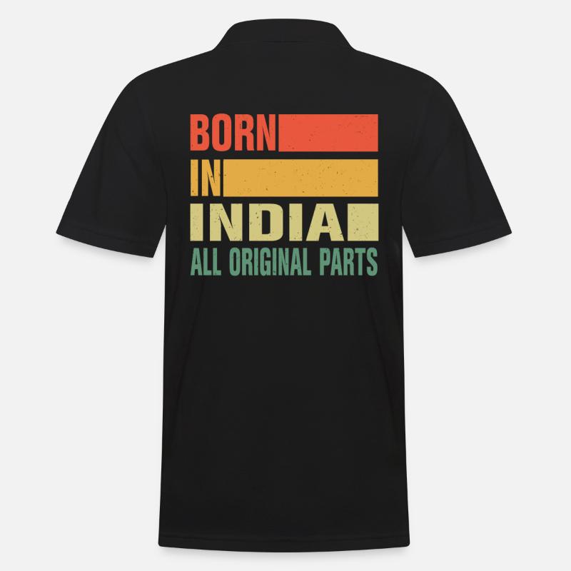 Geboren In Indien - Männer Poloshirt - Schwarz