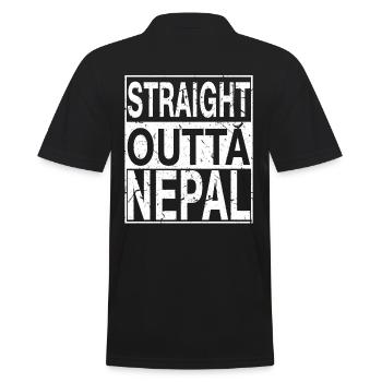 Nepal Straight outta Nepal - Men's Polo Shirt - black - Back - Kai (181cm)