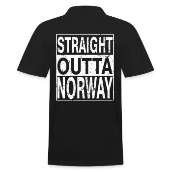 Norwegen Straight outta Norwegen - Männer Poloshirt - Schwarz - Hinten - Kai (181cm)